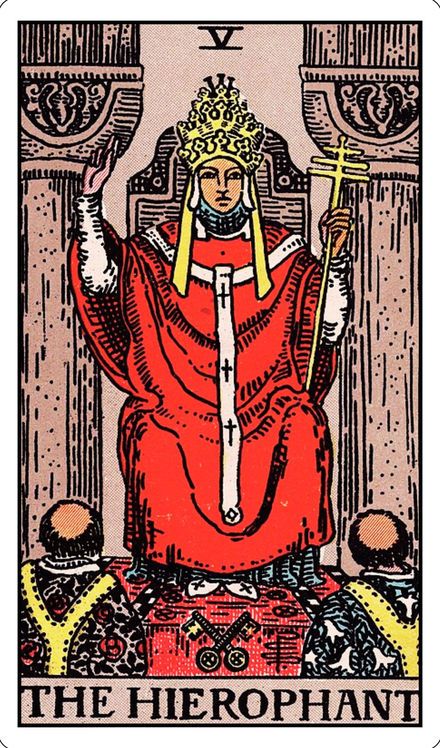The Hierophant from the Rider-Waite-Smith tarot deck