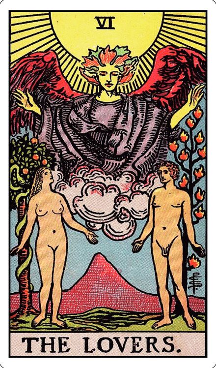 The Lovers from the Rider-Waite-Smith tarot deck