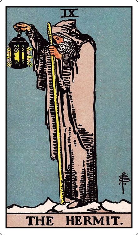 The Hermit from the Rider-Waite-Smith tarot deck