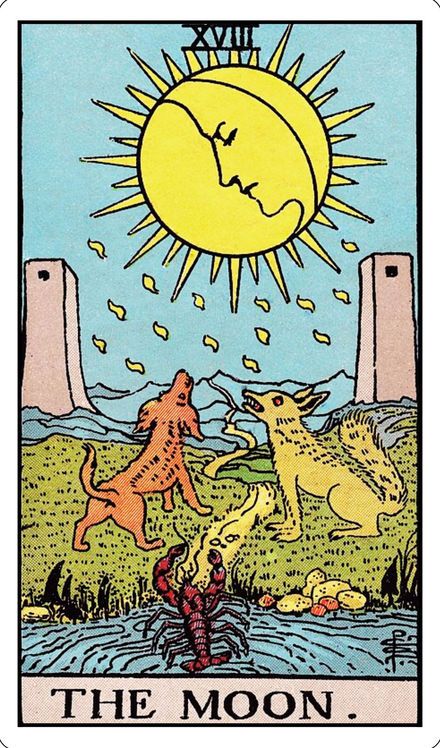 The Moon from the Rider-Waite-Smith tarot deck