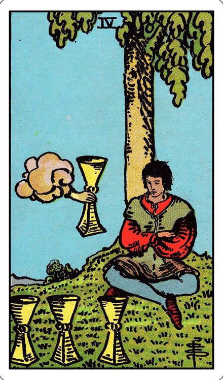 Four of Cups from the Rider-Waite-Smith tarot deck