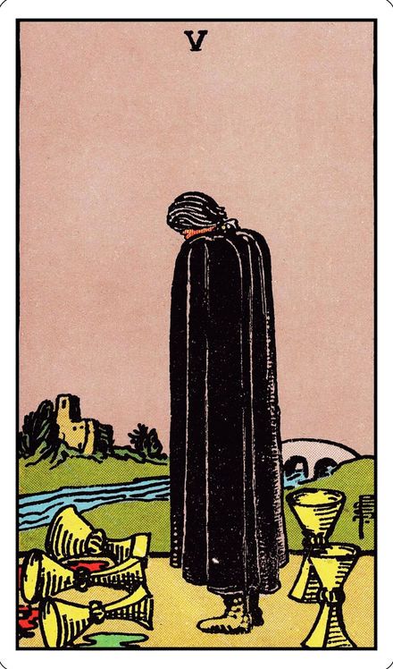 Five of Cups from the Rider-Waite-Smith tarot deck