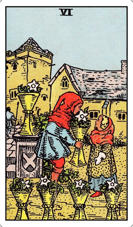 Six of Cups from the Rider-Waite-Smith tarot deck