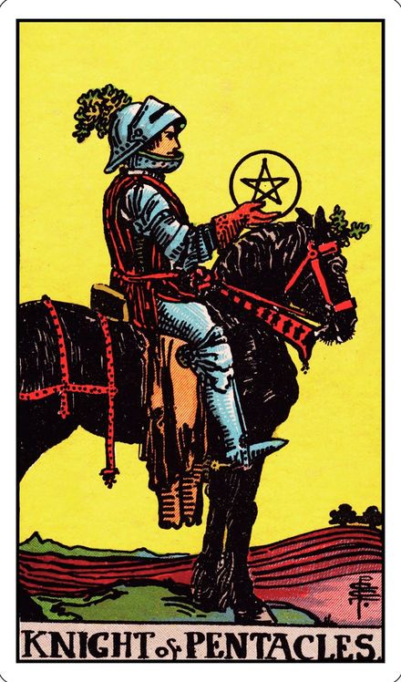 Knight of Pentacles from the Rider-Waite-Smith tarot deck