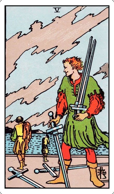 Five of Swords from the Rider-Waite-Smith tarot deck