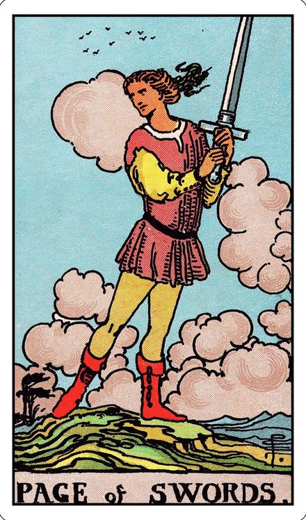 Page of Swords from the Rider-Waite-Smith tarot deck