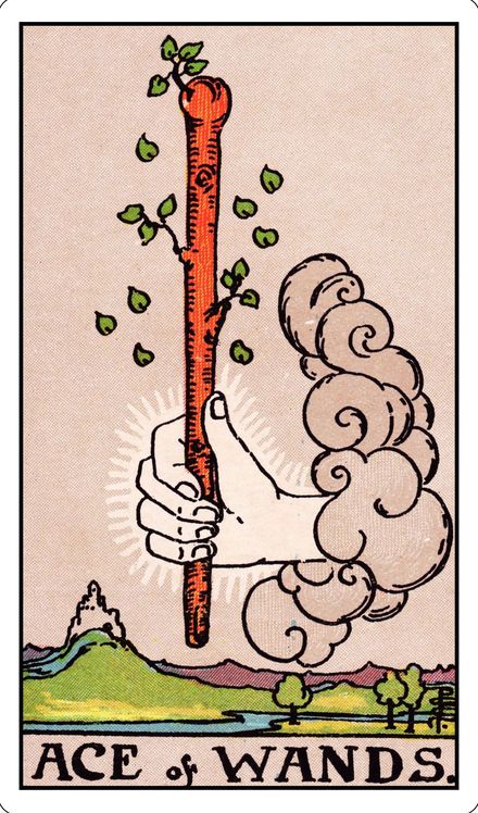 Ace of Wands from the Rider-Waite-Smith tarot deck