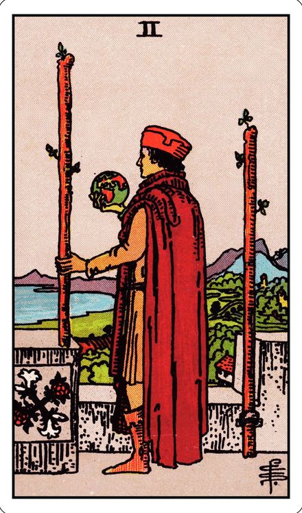 Two of Wands from the Rider-Waite-Smith tarot deck