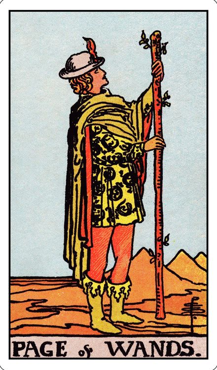 Page of Wands from the Rider-Waite-Smith tarot deck