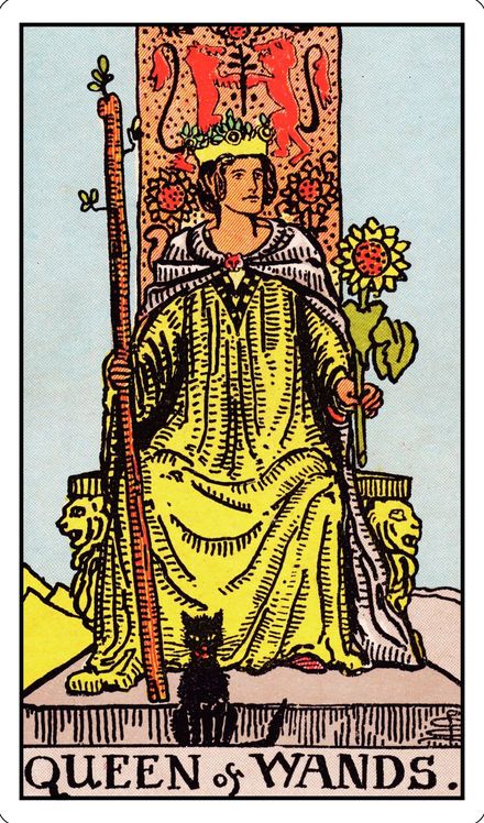 Queen of Wands from the Rider-Waite-Smith tarot deck